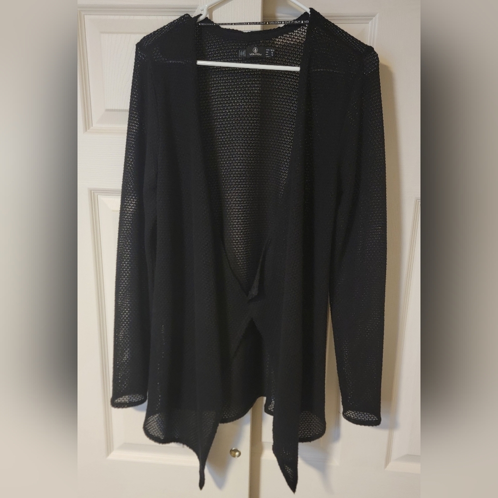 Volcom Medium Black Mesh Cardigan